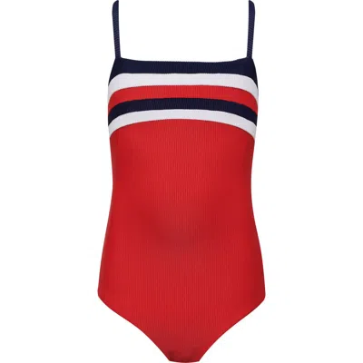 Beach Riot Kids' Little Jessa One-piece Swimsuit In Red