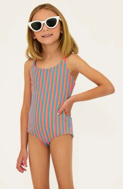 Beach Riot Kids' Little Julia One-piece Swimsuit In Petal Stripe