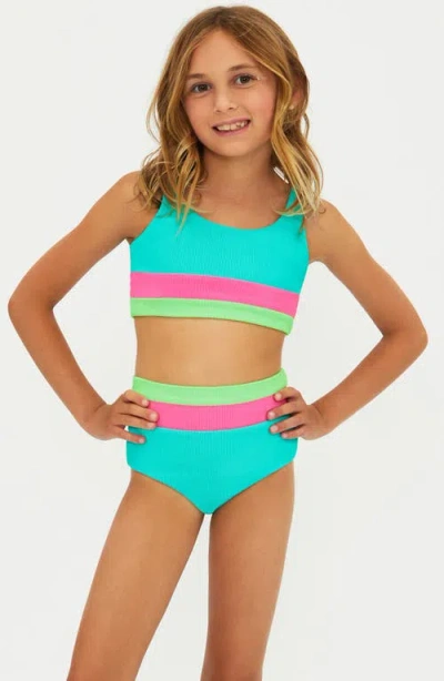 Beach Riot Kids' Little Mackenzie Heidi Two-piece Swimsuit In Blue