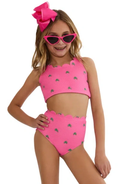 Beach Riot Kids' Little Madison & Bea Two-piece Swimsuit In Pink