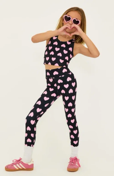 Beach Riot Kids' Little Peppa Heart High Waist Leggings In Love Heart