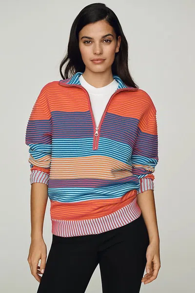 Beach Riot Lainey Stripe Half Zip Sweater In Multi