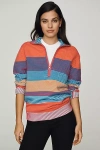 Beach Riot Lainey Stripe Half Zip Sweater In Multi