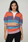 Beach Riot Lainey Stripe Half Zip Sweater In Multi