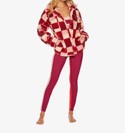 Beach Riot Laurie Jacket In Sangria Check In Red