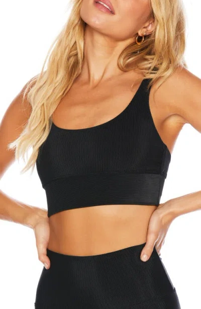 Beach Riot Leah Crop Sports Bra In Black