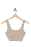 Beach Riot Leah Crop Sports Bra In Taupe