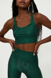 Beach Riot Performance Bra Leah Top In Pine Python In Pine Python