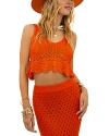 BEACH RIOT LEIGH CROPPED TANK TOP SWIM COVER-UP
