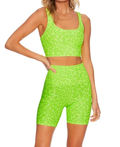 Beach Riot Lemon Lime Leopard Leah Top In Green