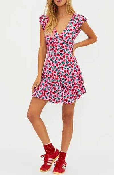 Beach Riot Lennie Cover-up Minidress In Red