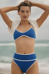 Beach Riot Leona Bikini Top In Blue
