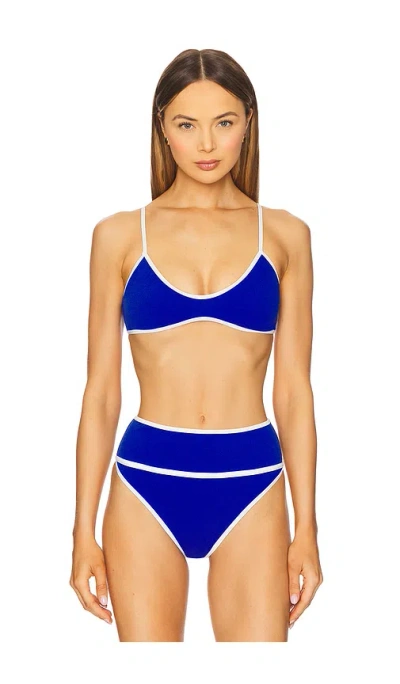 Beach Riot Leona Bikini Top In Riviera Azure