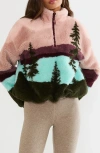 Beach Riot Leona Faux Fur Shearling Pullover In Multi