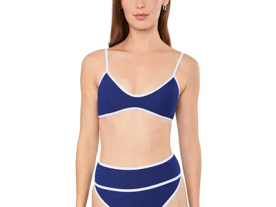 Beach Riot Leona Top Women's Clothing Navy/white: Xl In Multi