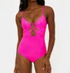 Beach Riot Leslie Shimmery One Piece Swimsuit In Radiant Rose Pink In Multi
