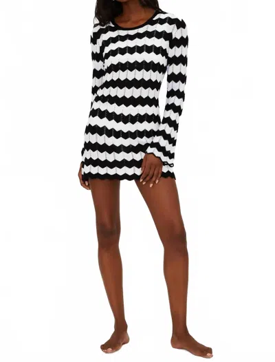 Beach Riot Libbi Dress In Black & White Tides In Multi