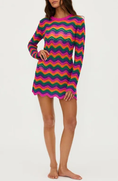 BEACH RIOT BEACH RIOT LIBBI LONG SLEEVE COVER-UP DRESS
