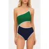 Beach Riot Liora Colorblock Rib One-piece Swimsuit In Burgundy