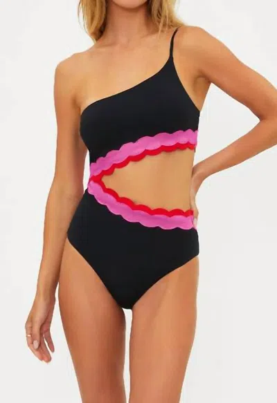 Beach Riot Liora One Piece Swimsuit In Electric Wave In Black