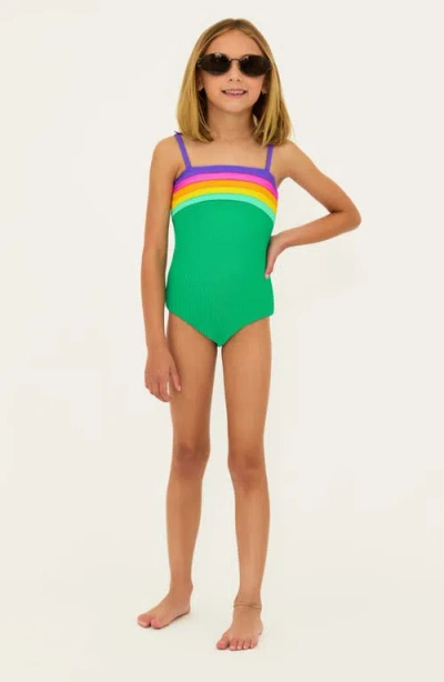Beach Riot Kids'  Little Jessa One-piece Swimsuit In Technicolor Colorblock