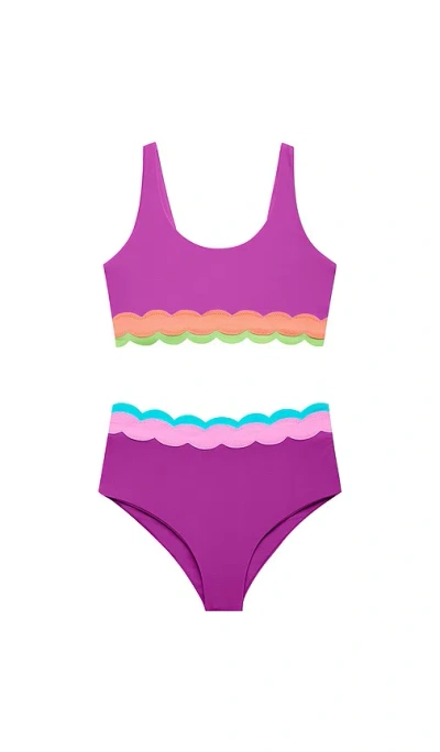 Beach Riot Little Marin And Harriet Swim Set In Purple