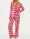 Beach Riot Livy & Connie Pajama Set In Candy Cane Plaid