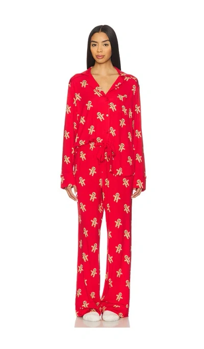 Beach Riot Livy & Connie Pajama Set In Red