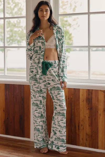 Beach Riot Livy Pajama Set In Green