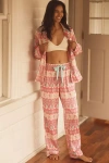 Beach Riot Livy Top & Connie Pants Pajama Set In Pink