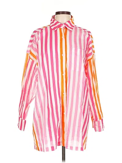 Pre-owned Beach Riot Long Sleeve Blouse In Pink