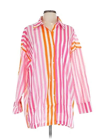 Pre-owned Beach Riot Long Sleeve Blouse In Pink