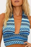 Beach Riot Louise Crochet Longline Halter Bikini Top In Daydream Chevron