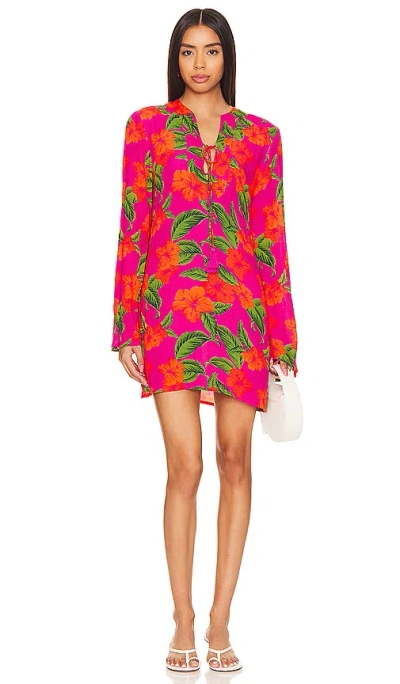 Beach Riot Women's Luana Floral Caftan Cover-up In Hibiscus Sunset