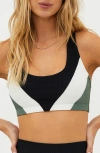 Beach Riot Lucia Colorblock Rib Sports Bra In Queen Palm Colorblock