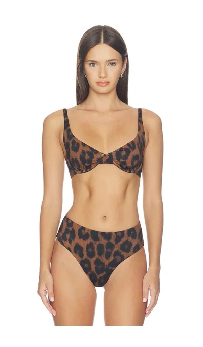 Beach Riot Lulu Bikini Top In Animal Print