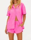Beach Riot Mabel Short Sleeve Shirt In Pink In Pink