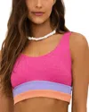Beach Riot Mackenzie Bikini Top In Coral Bay Colorblock