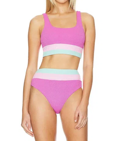 Beach Riot Mackenzie Bikini Top In Blossom Colorblock Scrunch In Multi