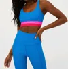 BEACH RIOT MACKENZIE RIBBED SPORTS BRA IN ORCHID COLORBLOCK BLUE