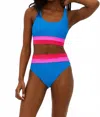 Beach Riot Mackenzine Colorblock Bikini Top In Blue