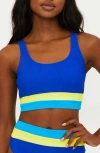 Beach Riot Mackenzine Colorblock Bikini Top In Riviera Colorblock