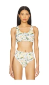 Beach Riot Madison Bikini Top In Buttercream Bloom