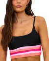 Beach Riot Mae Colorblock Bikini Top In Black