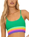 Beach Riot Mae Colorblock Bikini Top In Technicolor Colorblock