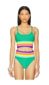 Beach Riot Millie Colorblock High Waist Bikini Bottoms In Technicolor Colorblock