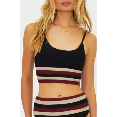 Beach Riot Mae Colorblock Bikini Top In Black