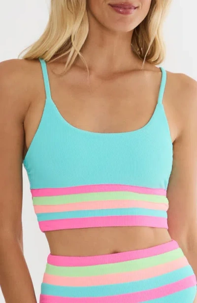 Beach Riot Mae Colorblock Bikini Top In Multi