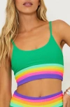 Beach Riot Mae Colorblock Bikini Top In Technicolor Colorblock