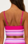 Beach Riot Mae Rib Colorblock Bikini Top In Raspberry Colorblock